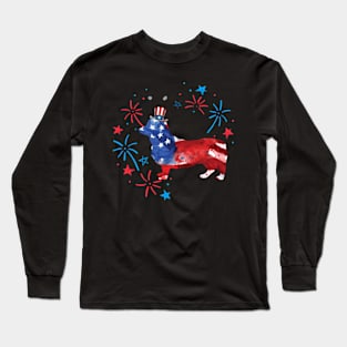 Corgi Uncle Sam Hat 4Th Of July Long Sleeve T-Shirt